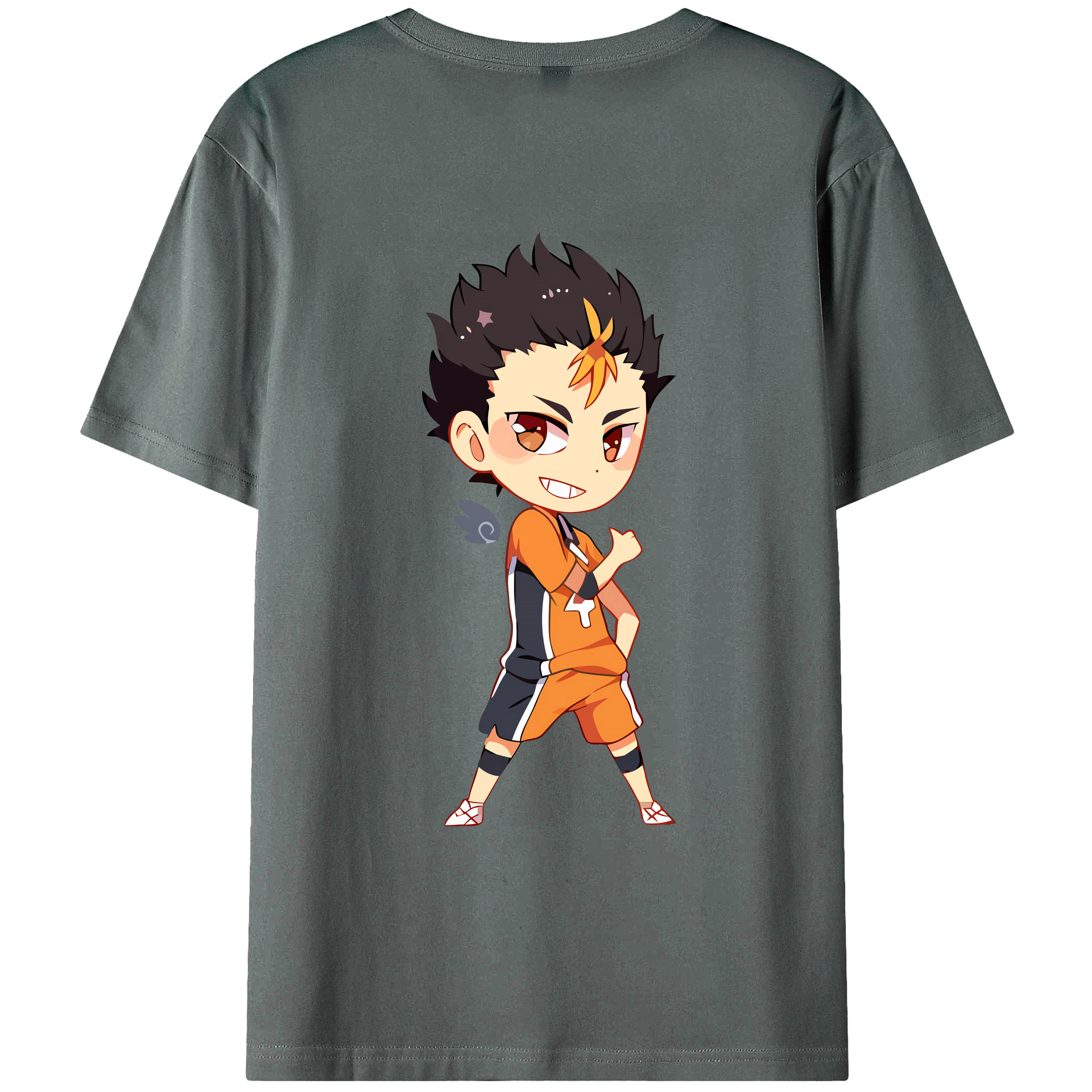 （画像用） ハイキュー!! Haikyu!! 綿100％ メンズ半袖Tシャツ（バックプリント） 通気性